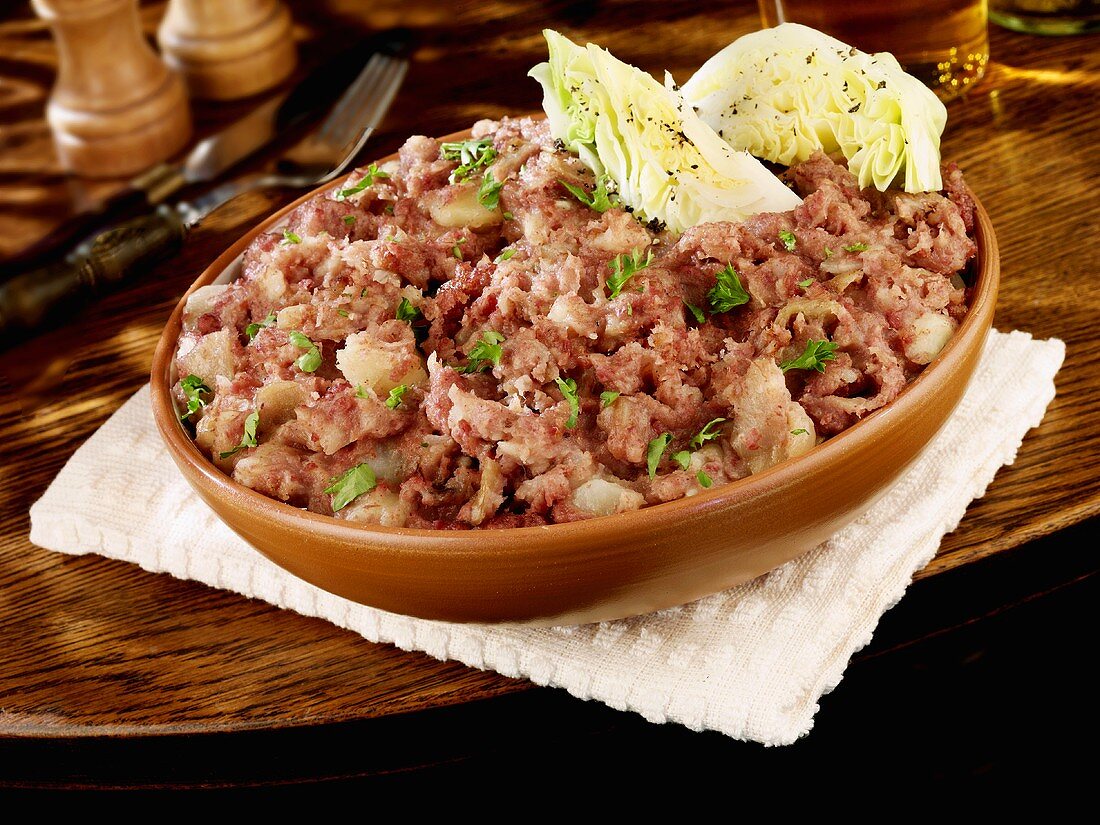 A dish of corned beef