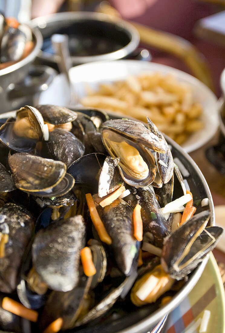 Moules et frites (Mussels and chips, Belgium)
