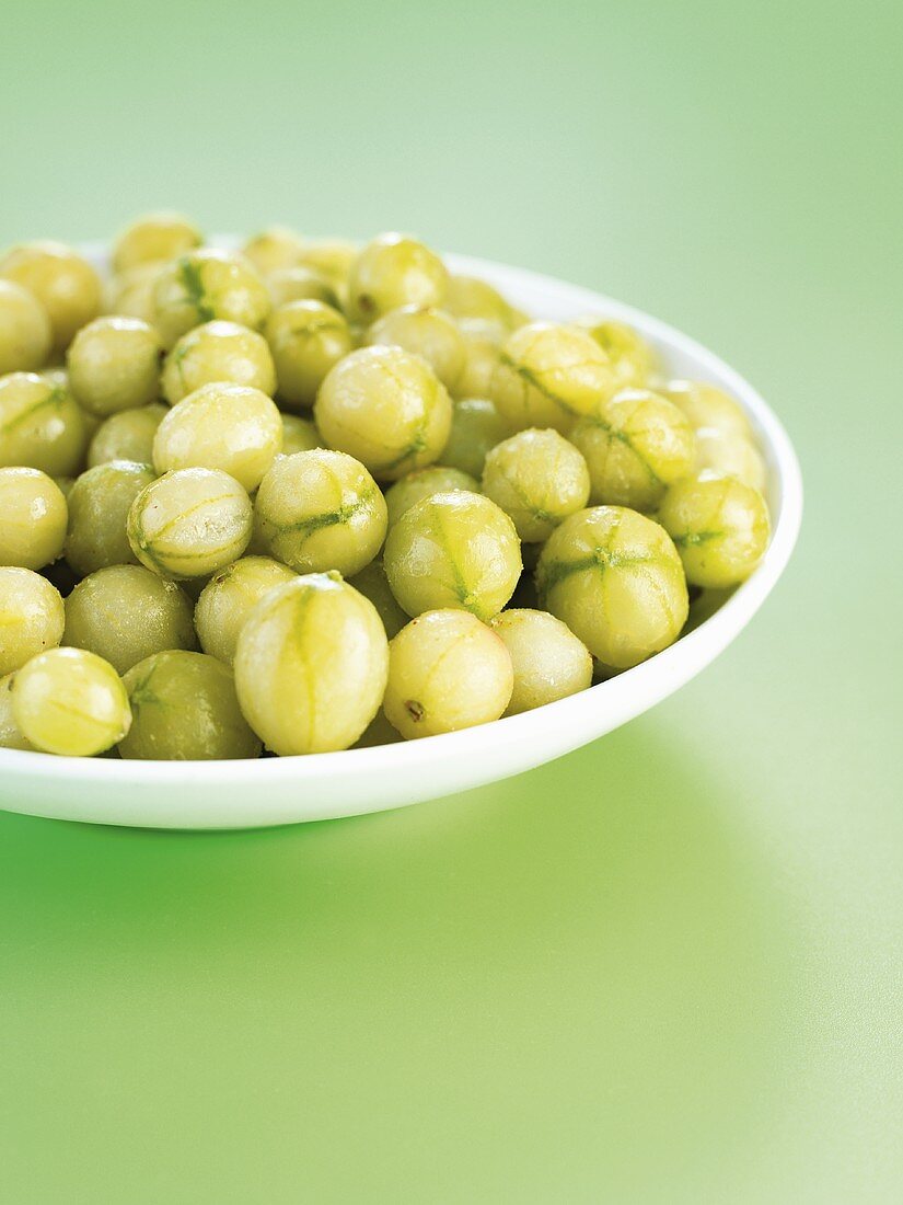 Gooseberries in a dish