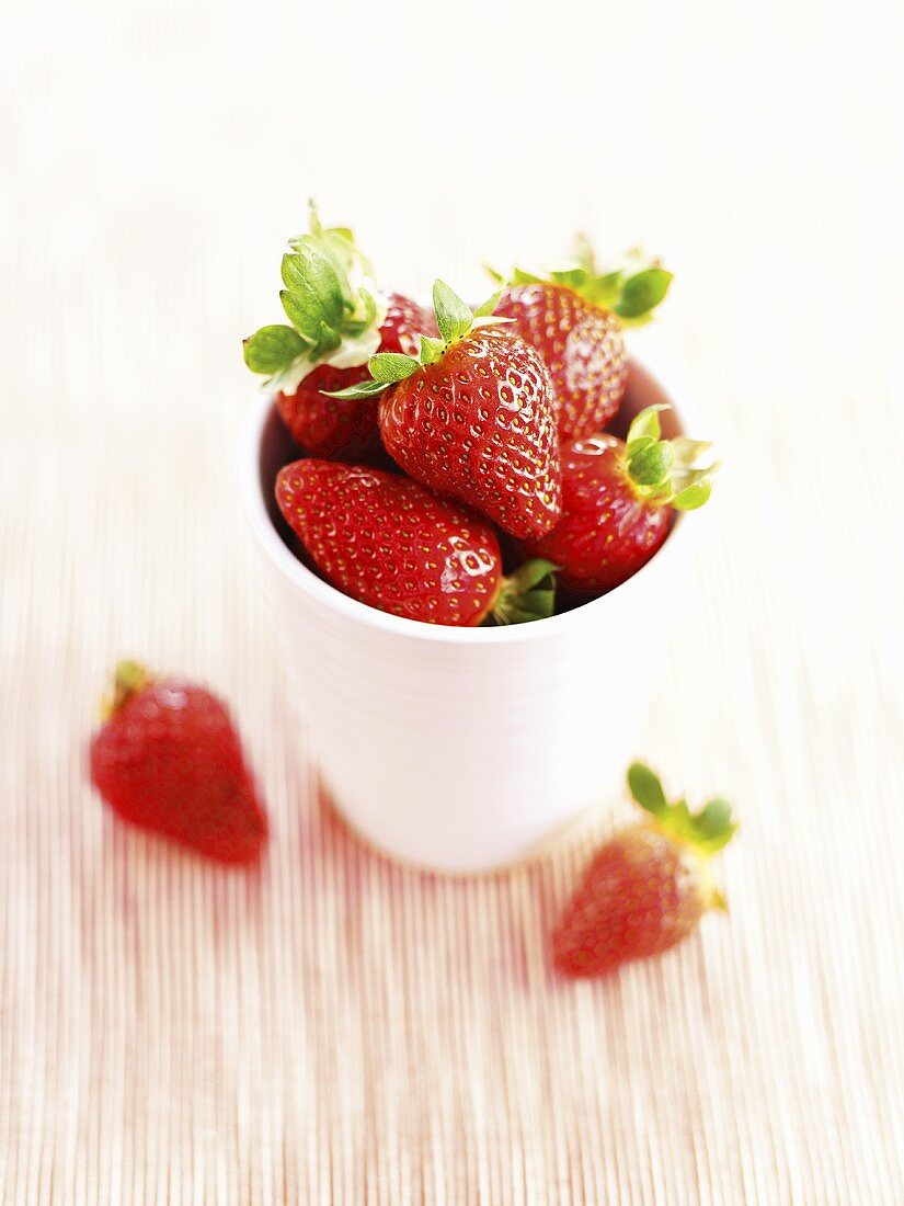 Strawberries in a beaker