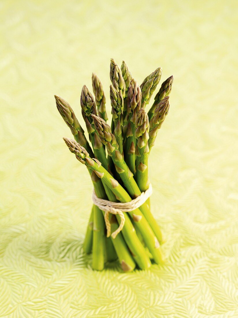 A bundle of green asparagus