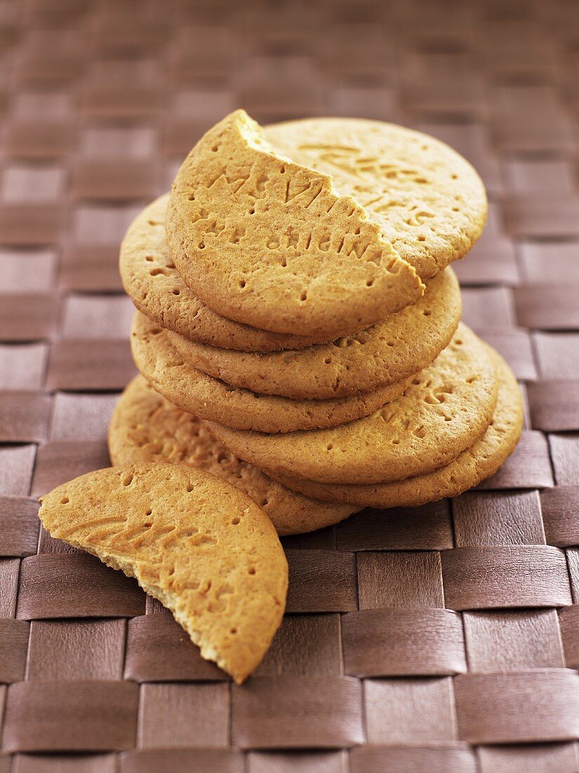 A pile of biscuits