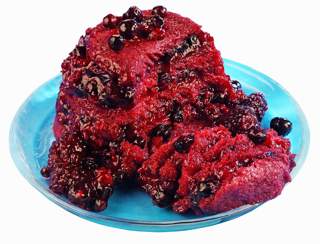 Summer pudding (Dessert made with bread and berries, UK)