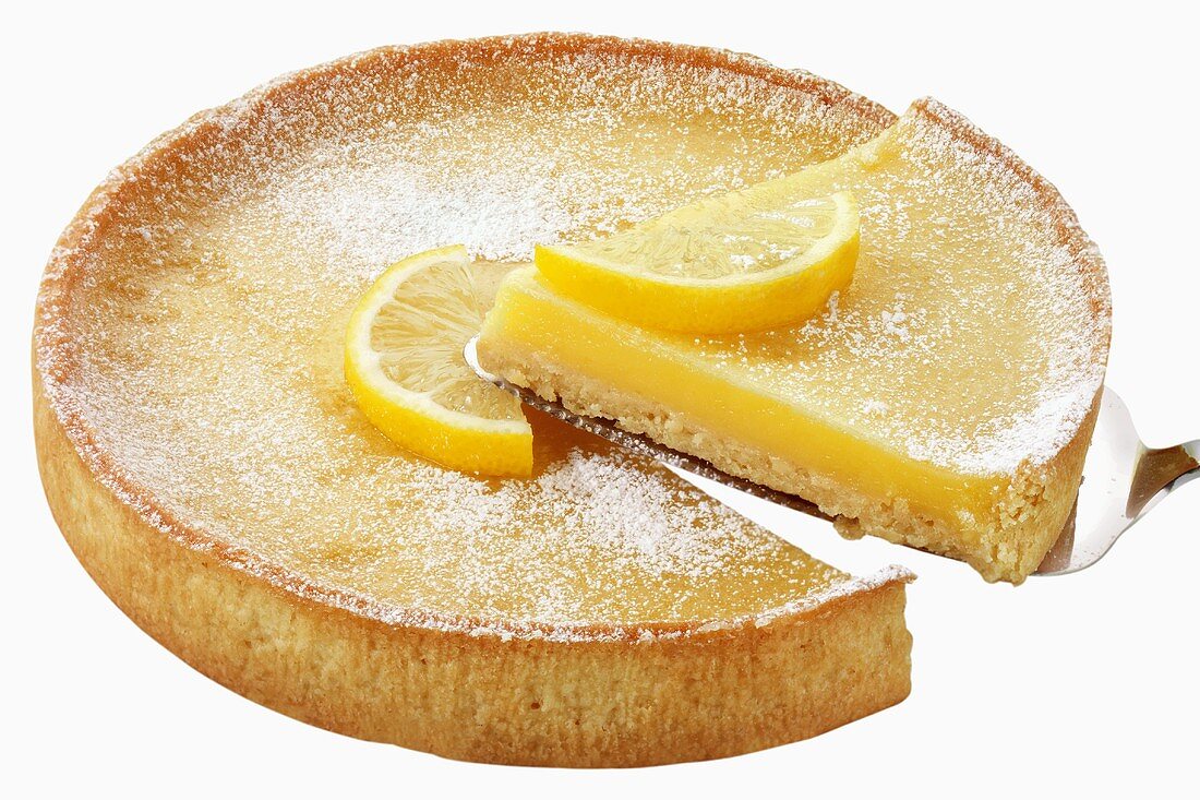 Zitronen-Pie, angeschnitten