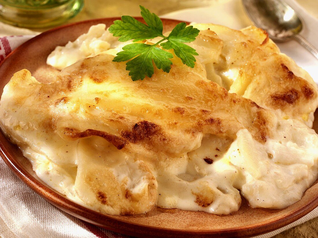 Potato gratin on a plate