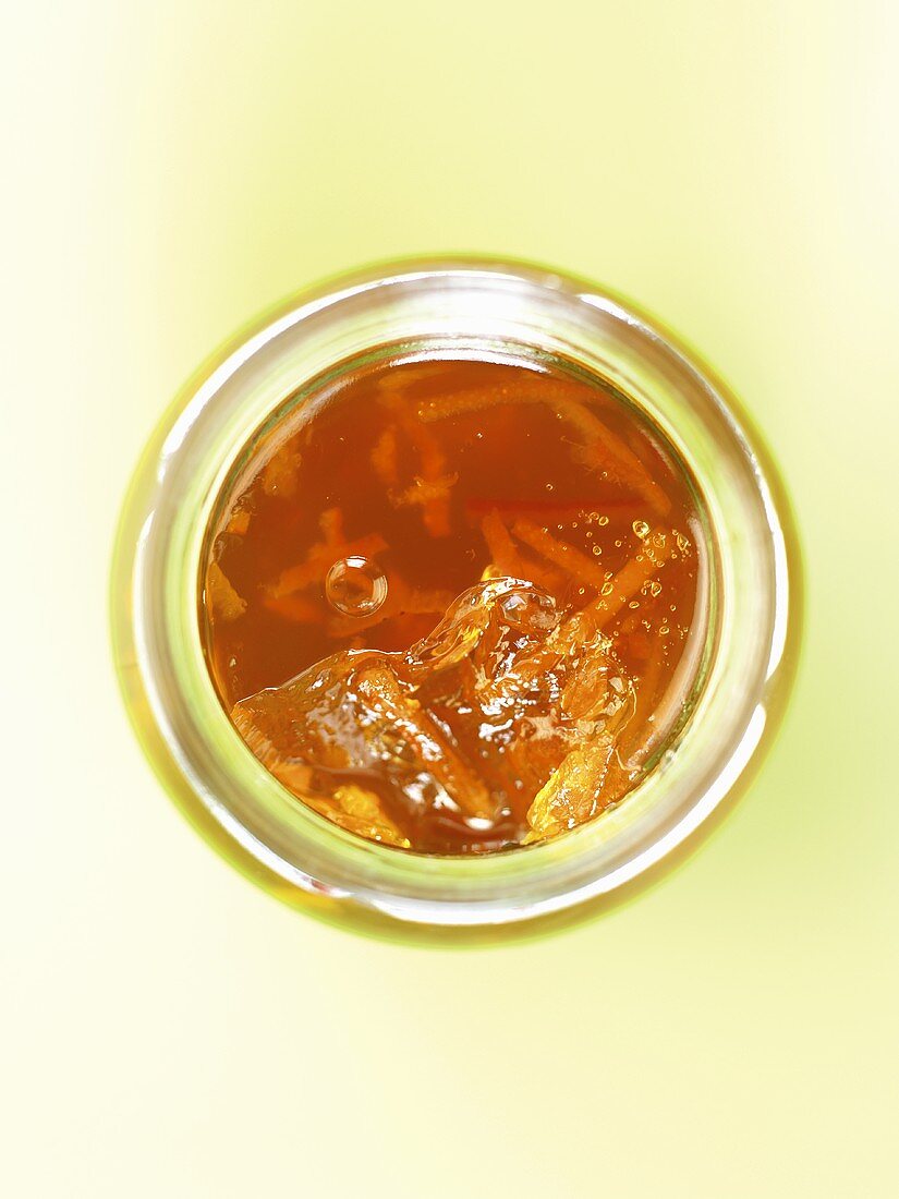 Orange marmalade in a jar