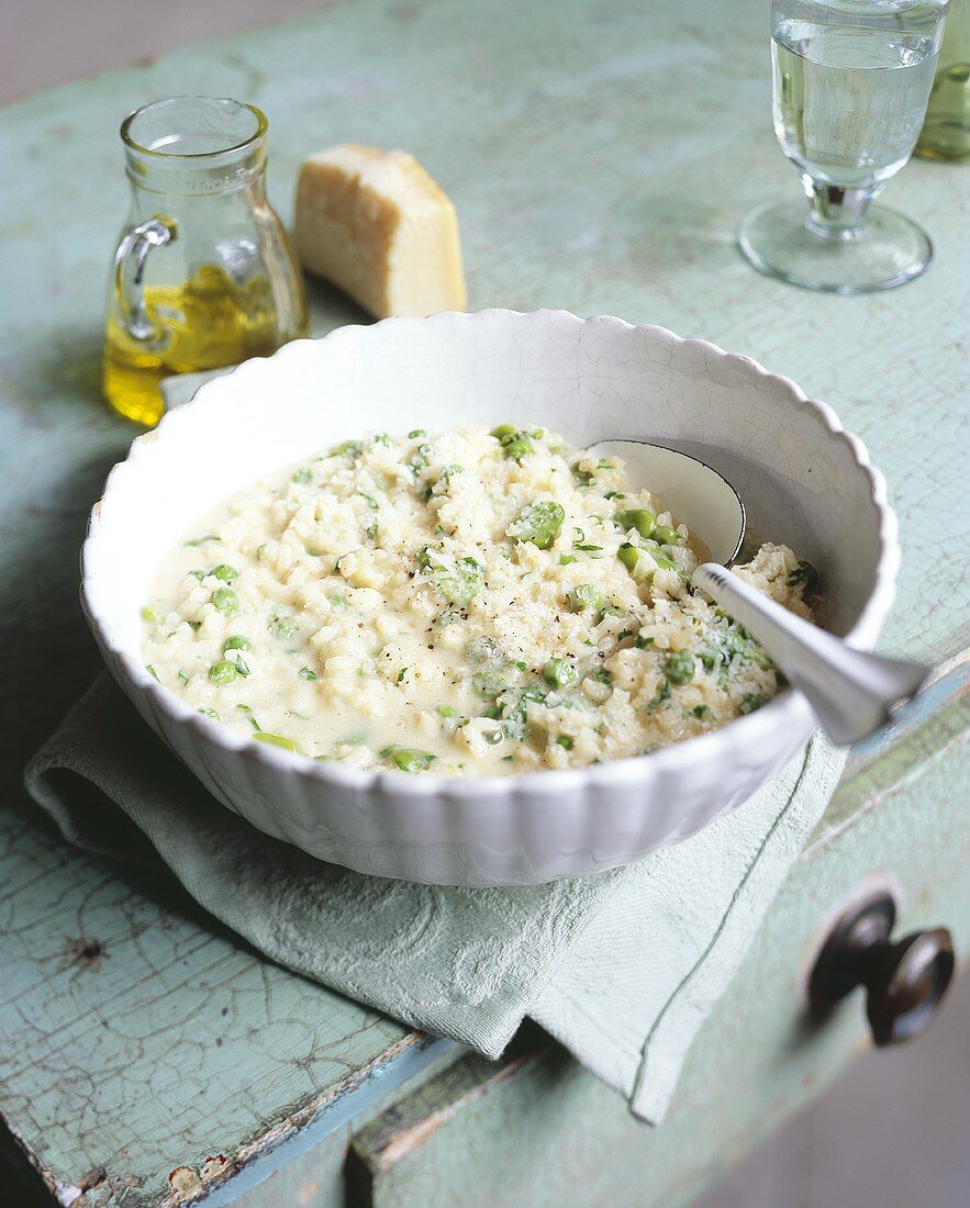 Erbsen-Bohnen-Risotto