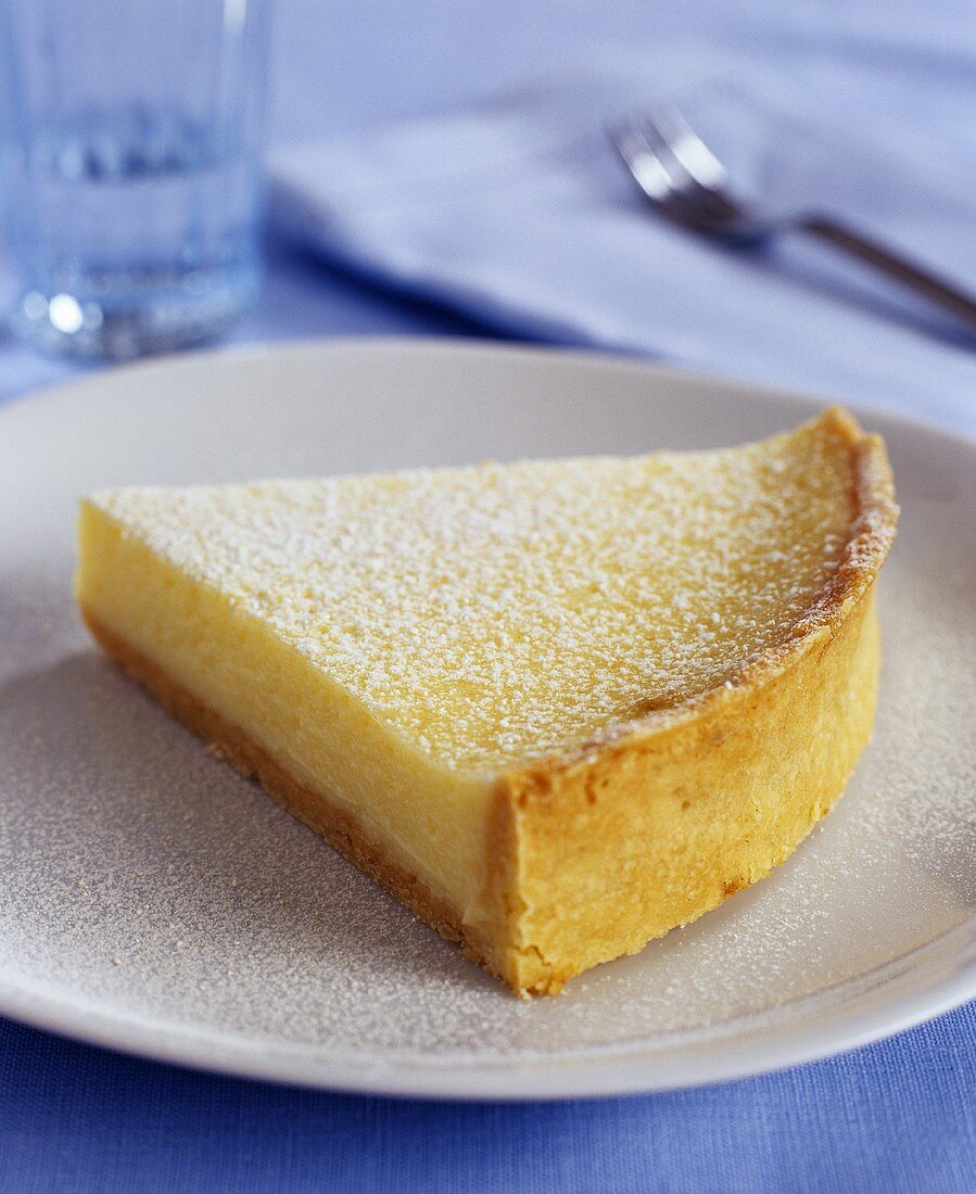 A piece of lemon cheesecake