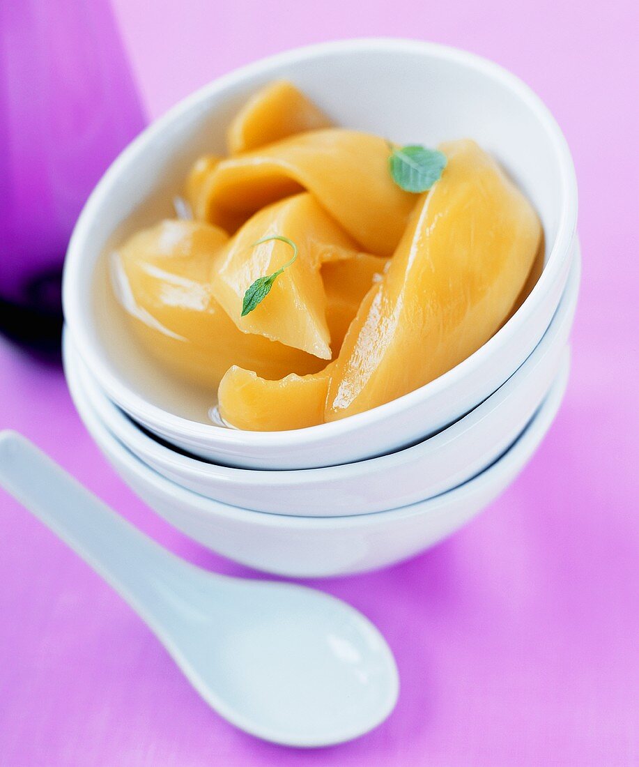 Melon compote in a bowl