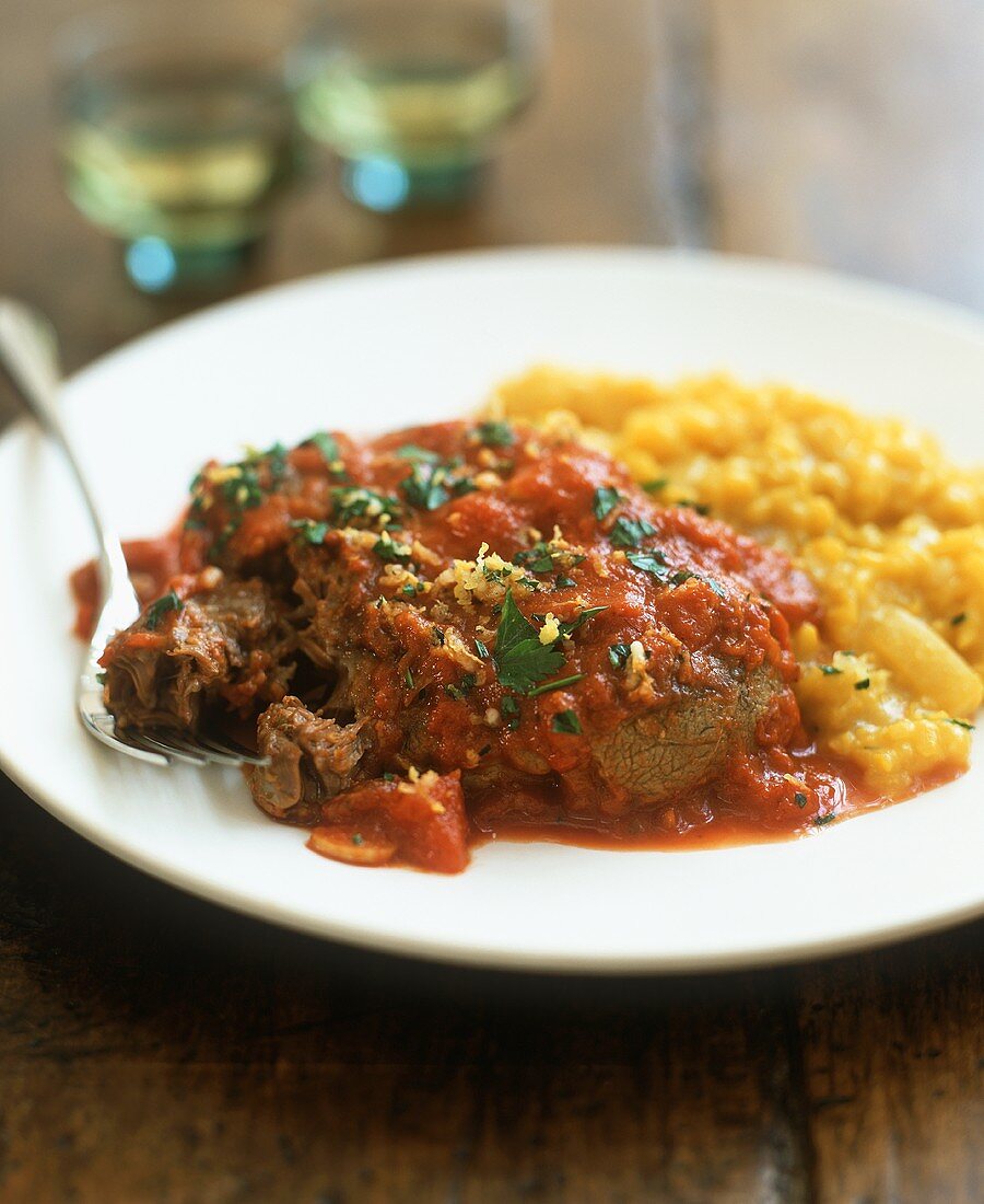 Stuffed portobello mushroom with tomato sauce