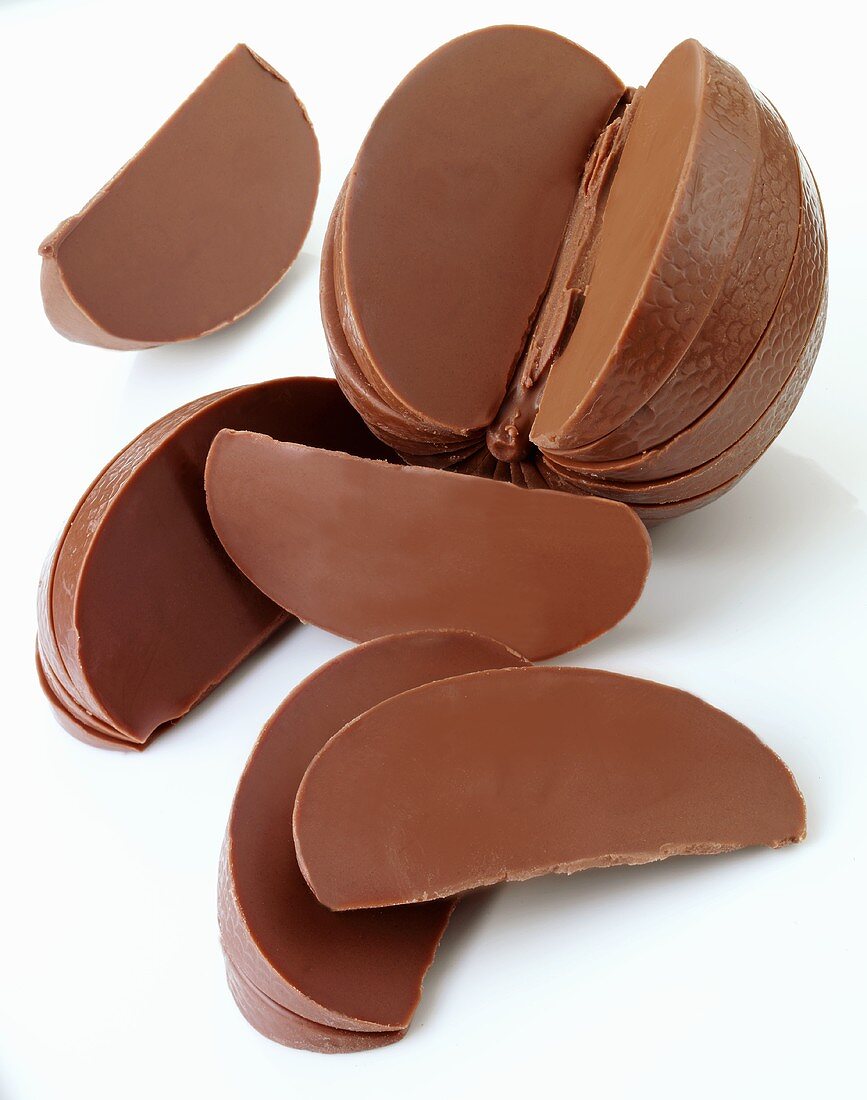 Chocolate orange, partly divided into segments