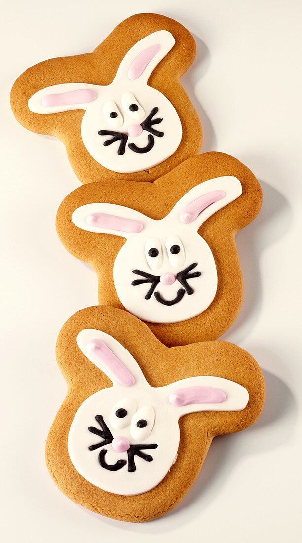 Three Easter Bunny biscuits