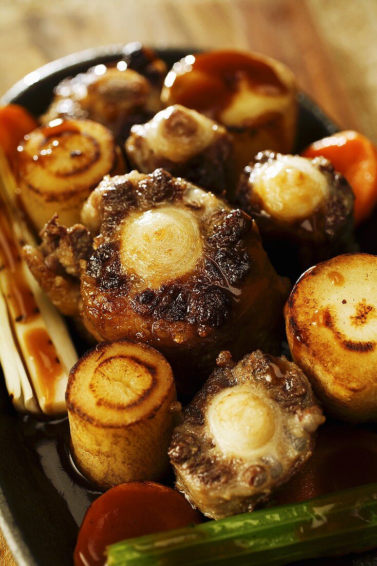 Braised oxtail and parsnips