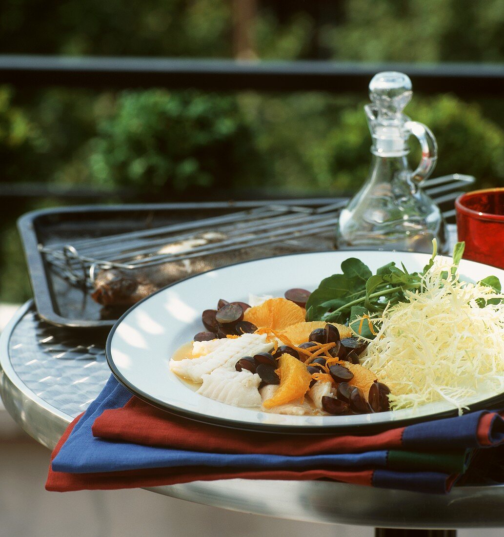 Sole with flaméed fruit