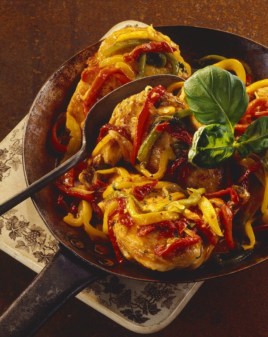 Chicken supreme with roasted peppers