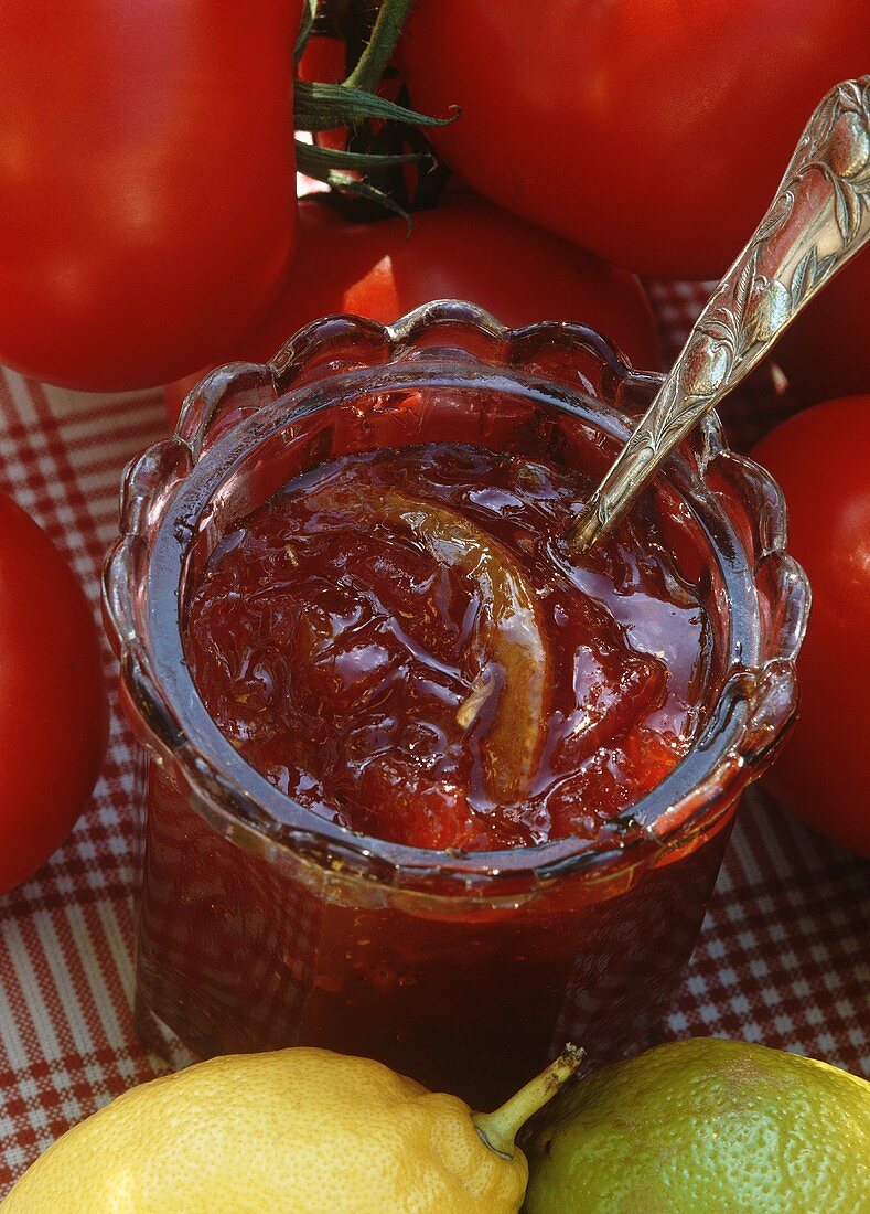Tomato jam with lemon zest