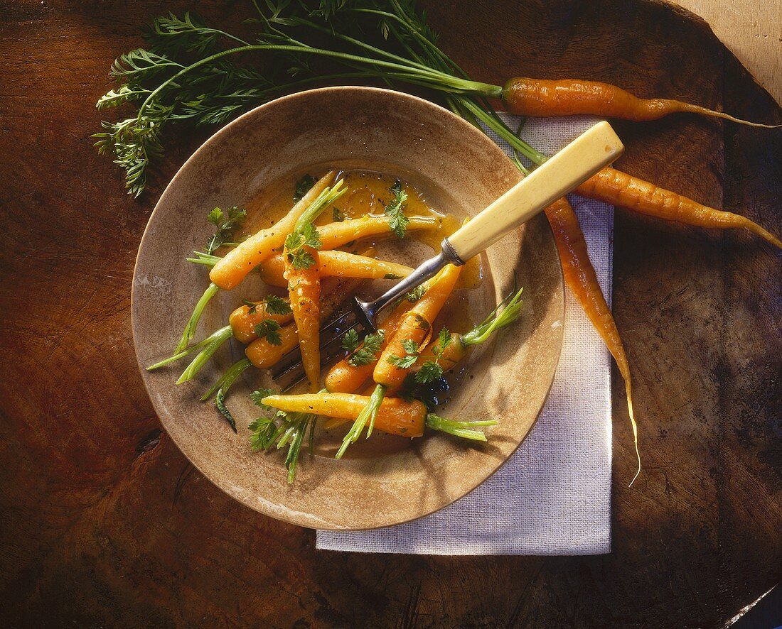 Carrots with ginger and orange butter