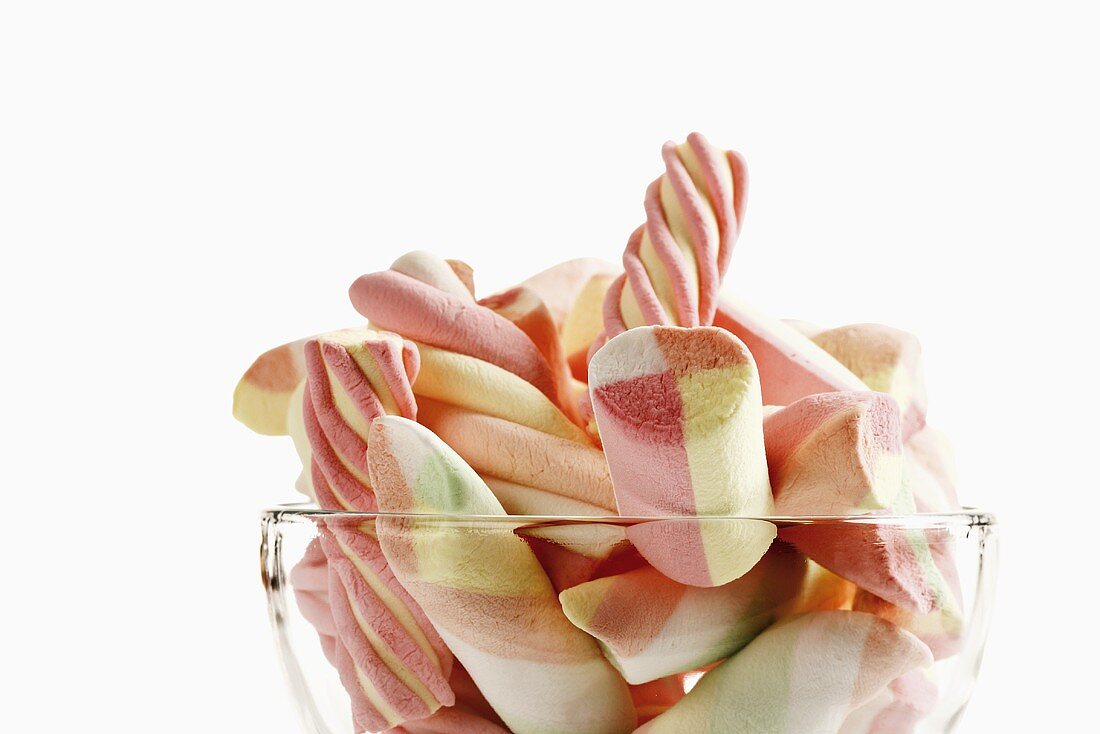 Marshmallows in glass bowl