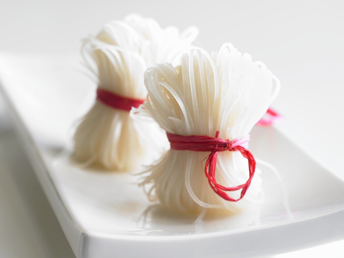 Bundles of rice noodles