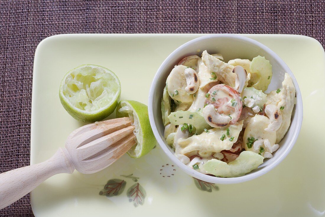 Hähnchenbrust mit Staudensellerie und Cashewkernen