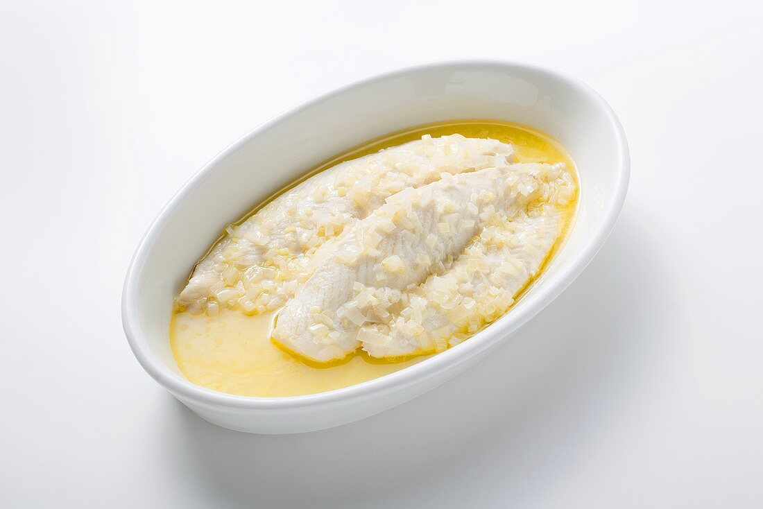 Pangasius fillet poached in butter