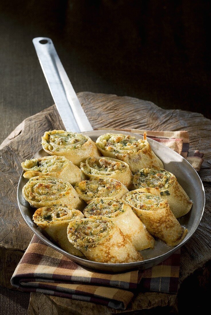 Manfriguli (Buckwheat pancakes with cheese filling)