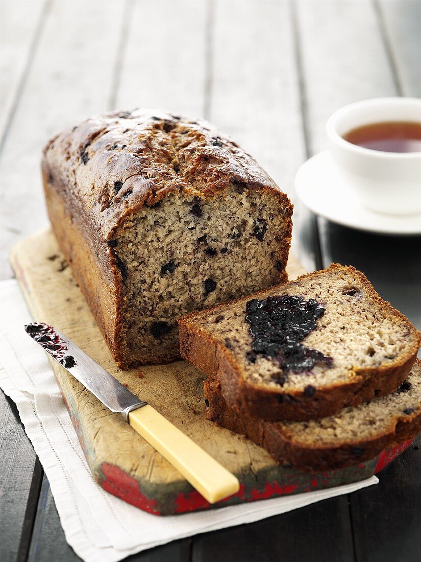 Banana and blueberry loaf
