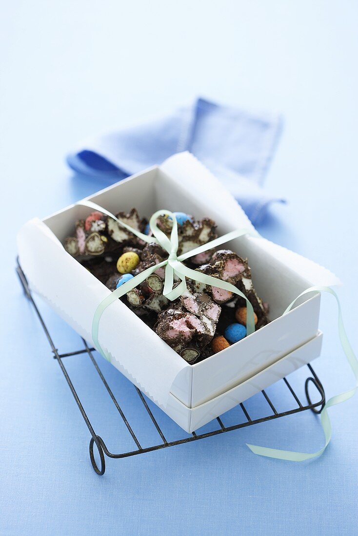 Chocolate sweets with Easter eggs