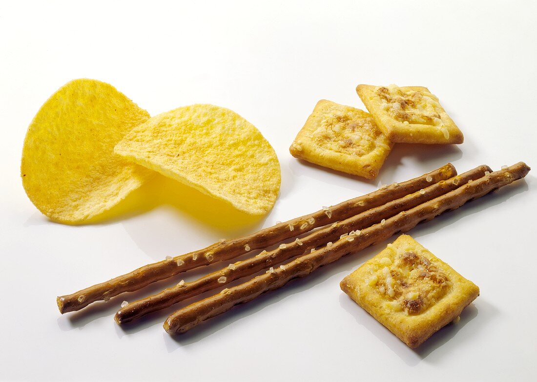 Various savoury biscuits