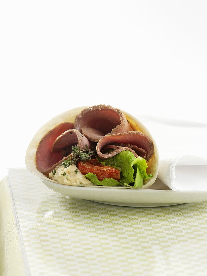 Roast beef wrap