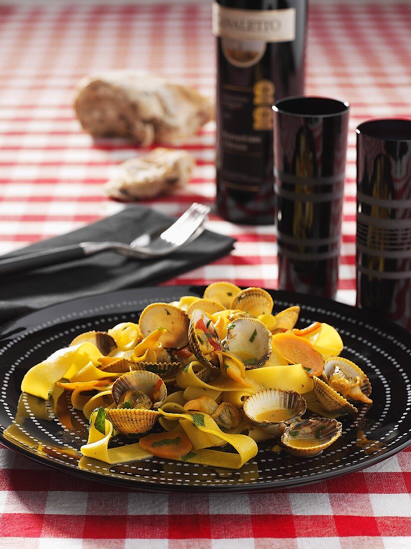 Ribbon pasta with clams