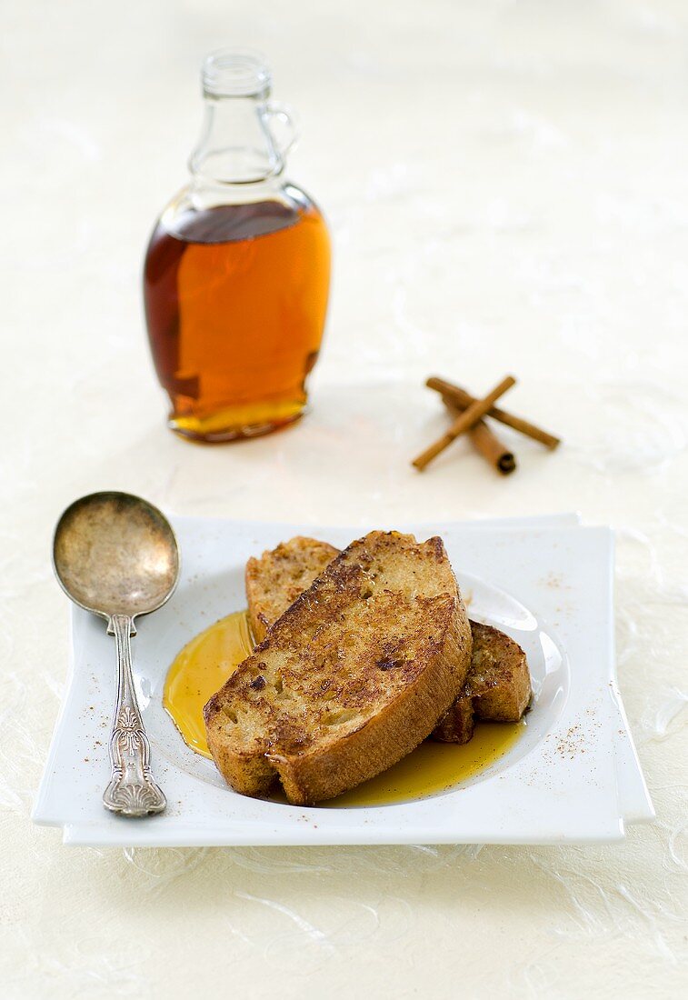 French toast with maple syrup