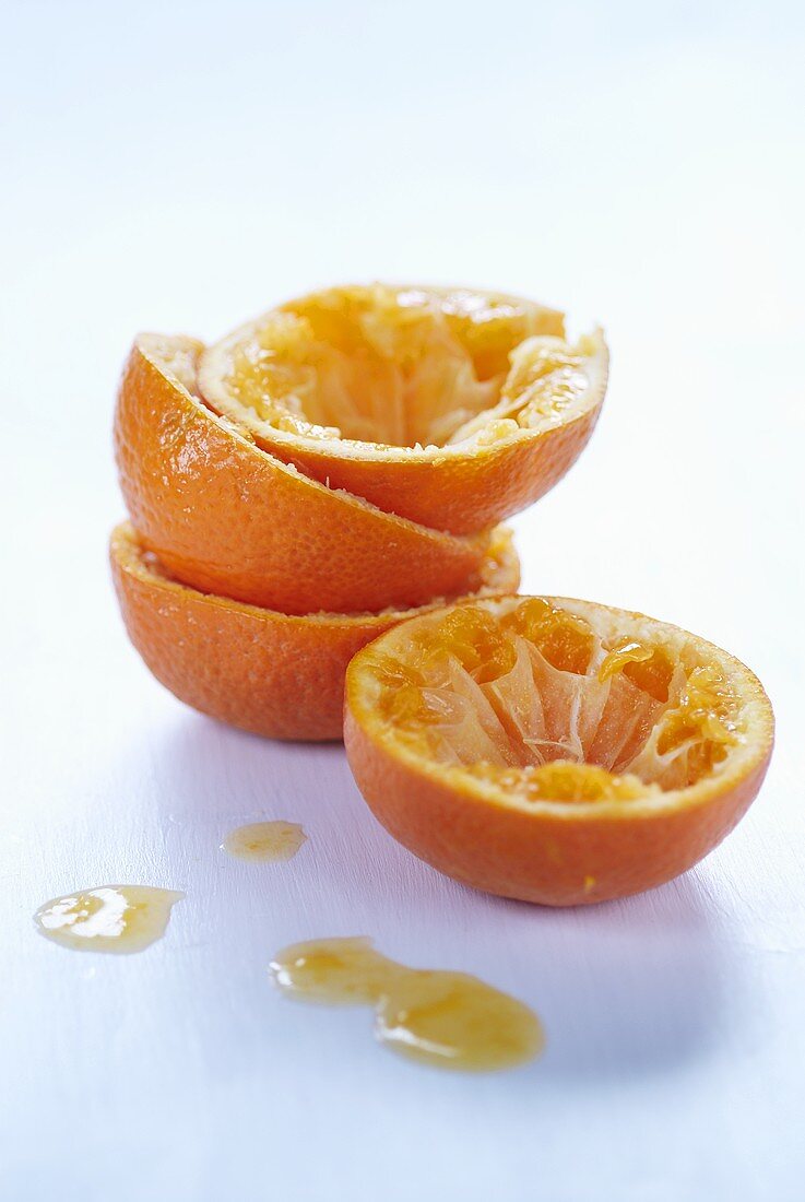 Squeezed orange halves