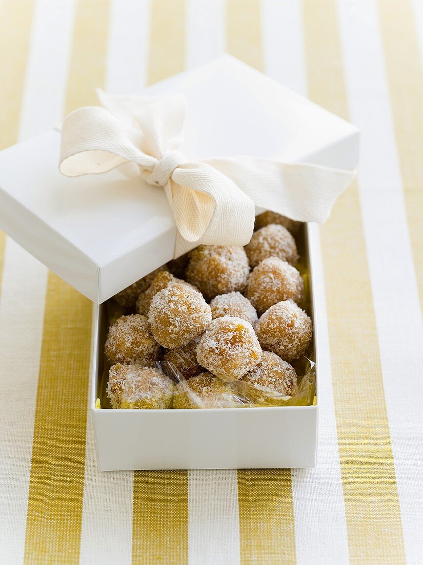 Apricot chocolate truffles to give as a gift
