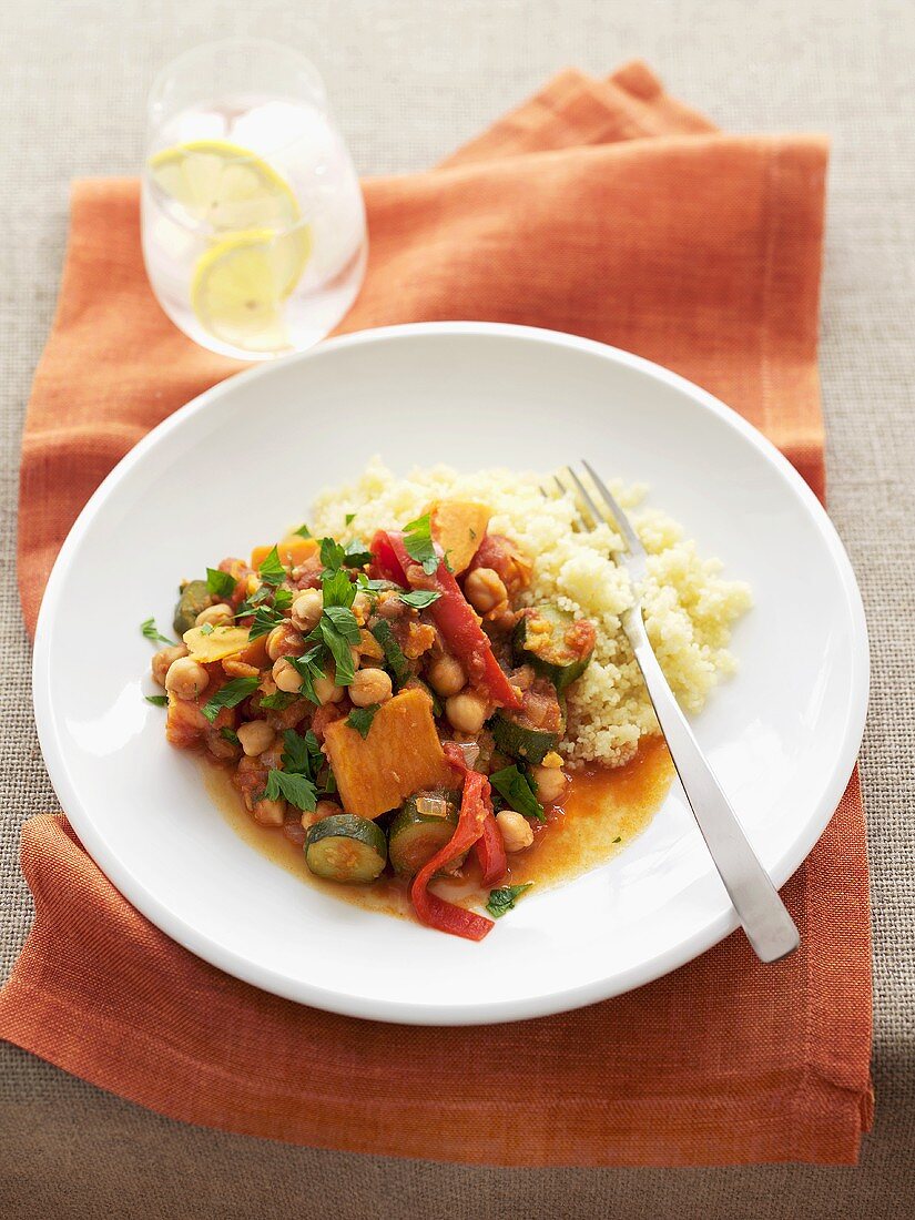 Moroccan vegetables with couscous