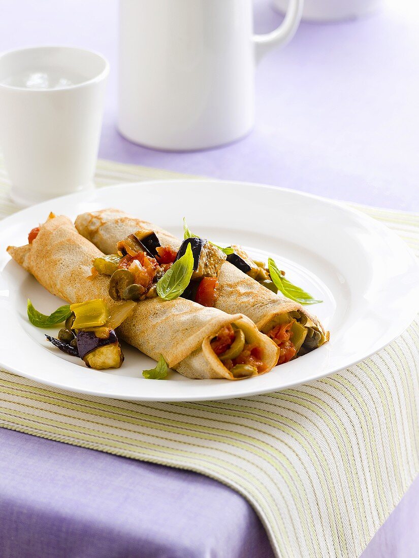 Buckwheat crêpes with ratatouille