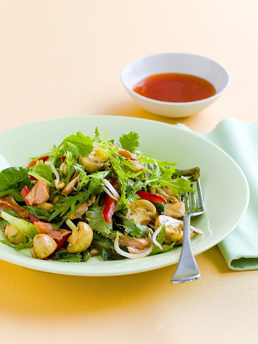Champignon-Lachs-Salat