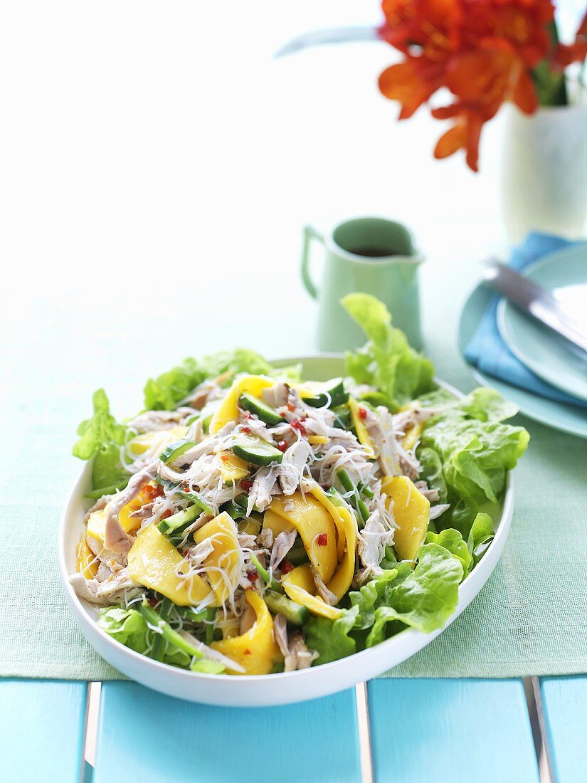 Spicy chicken and mango salad