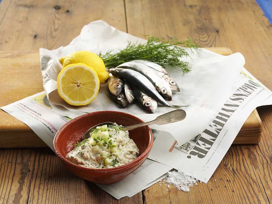 Herring with apple sauce