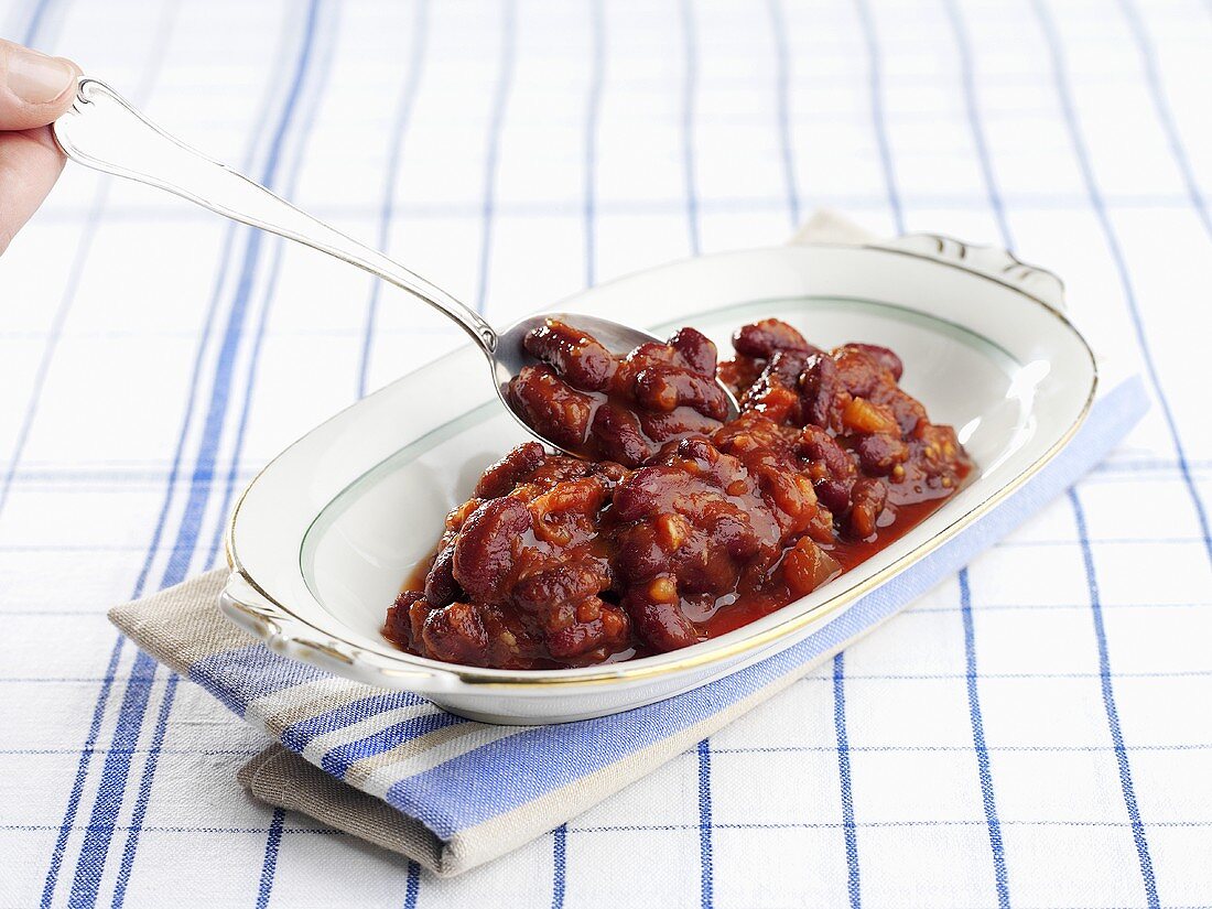 Red kidney beans in spicy sauce (Sweden)