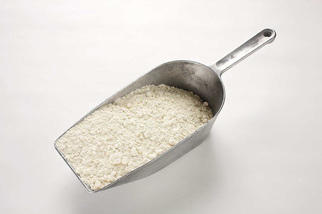 Flour in a flour scoop