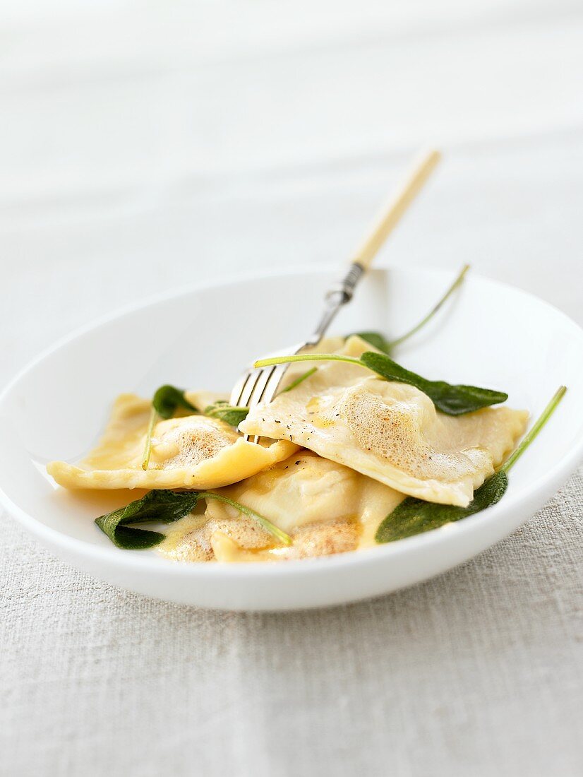 Ravioli with sage butter