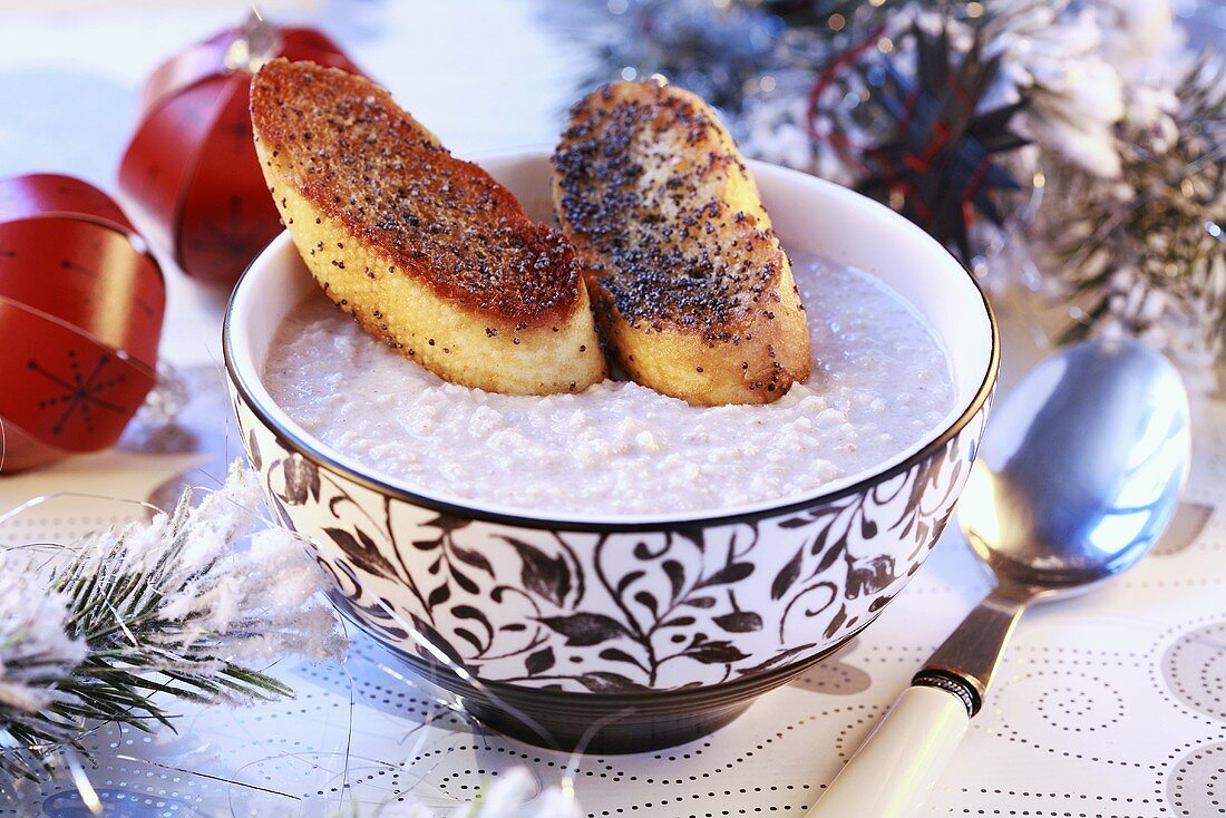 Barley soup with poppy seed pastries, Lithuania (Christmas)