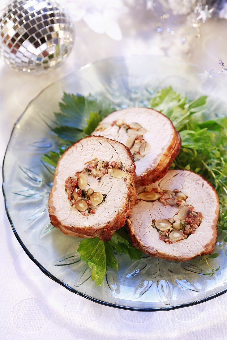 Pork roulade with almond stuffing (Christmas)