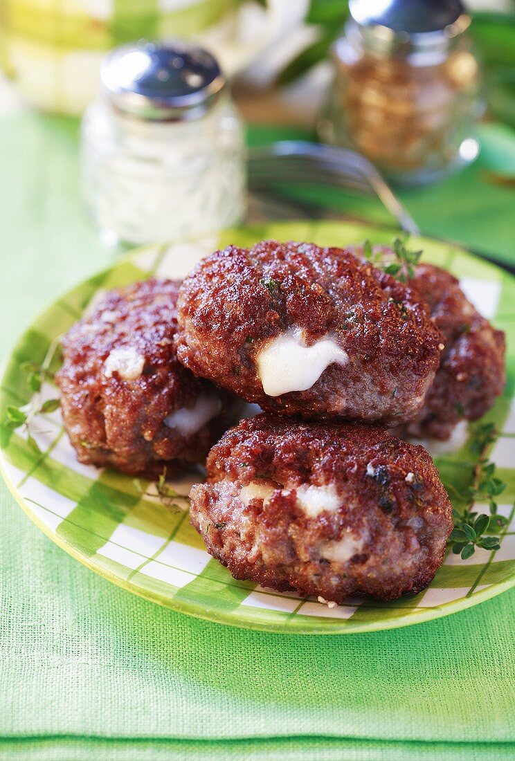 Burgers with cheese stuffing