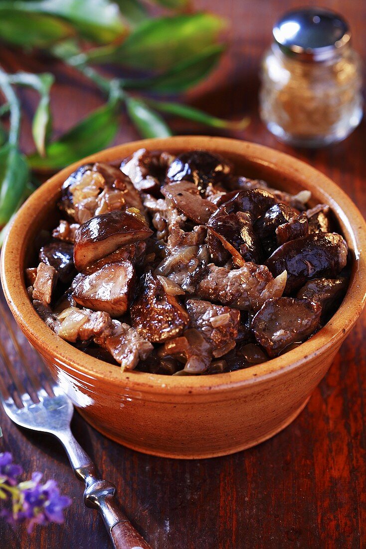 Beef ragout with mushrooms