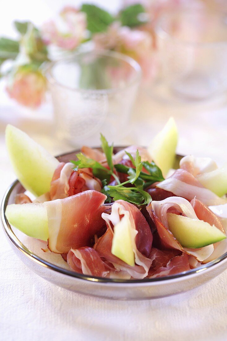 Prosciutto e melone (Melon with ham, Italy)