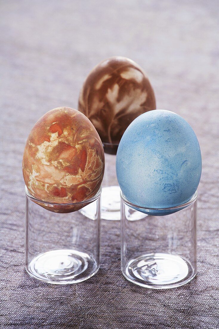 Easter eggs on glasses