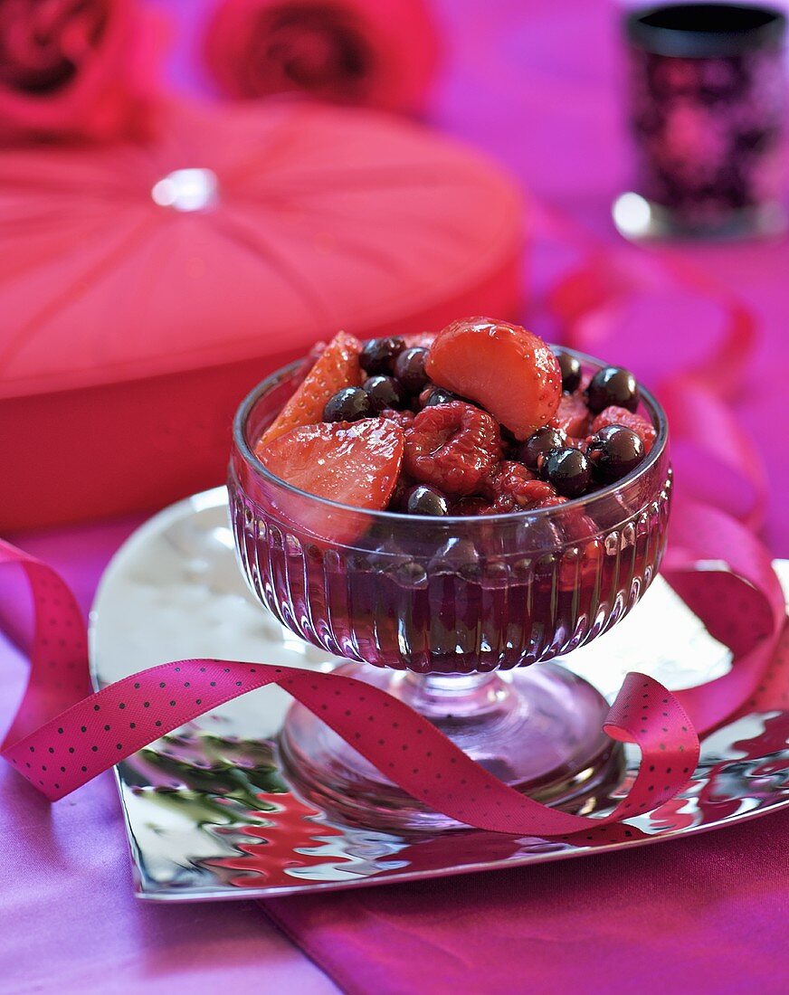 Berry compote for Valentine's Day