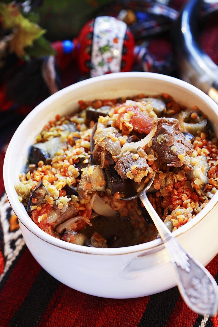 Lentil, beef and vegetable stew